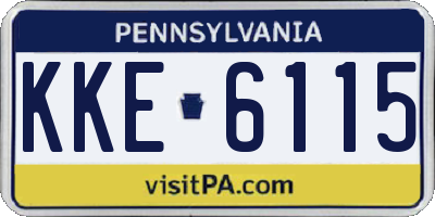 PA license plate KKE6115