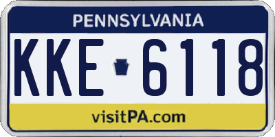 PA license plate KKE6118
