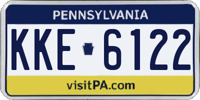 PA license plate KKE6122