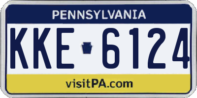 PA license plate KKE6124