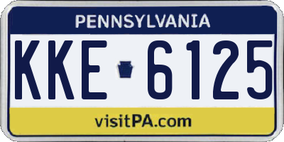 PA license plate KKE6125