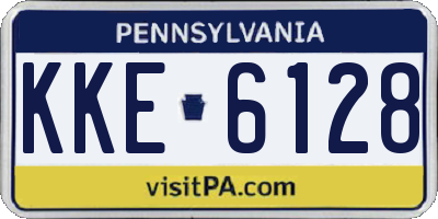 PA license plate KKE6128
