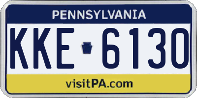 PA license plate KKE6130