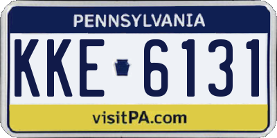 PA license plate KKE6131