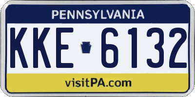 PA license plate KKE6132