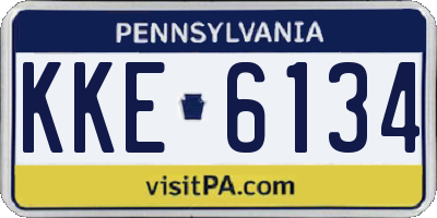 PA license plate KKE6134