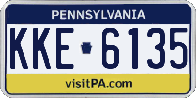 PA license plate KKE6135