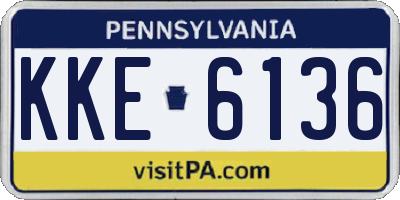 PA license plate KKE6136