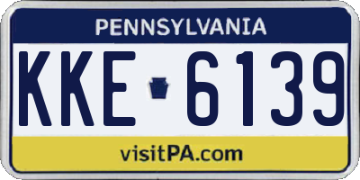PA license plate KKE6139