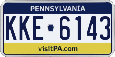 PA license plate KKE6143