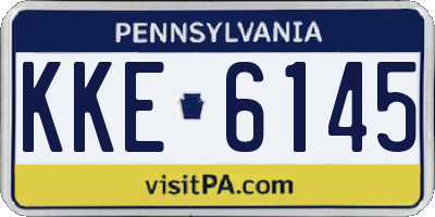 PA license plate KKE6145