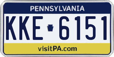 PA license plate KKE6151