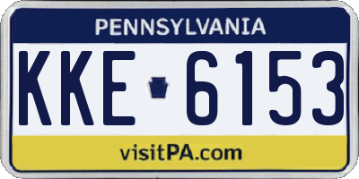 PA license plate KKE6153