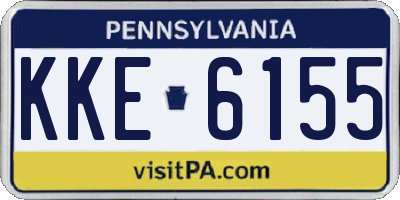 PA license plate KKE6155
