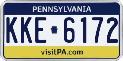 PA license plate KKE6172