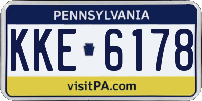 PA license plate KKE6178