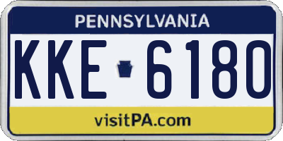PA license plate KKE6180
