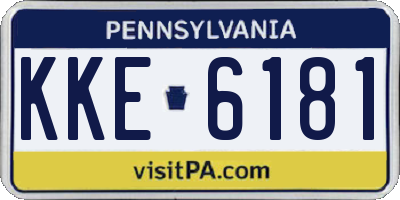 PA license plate KKE6181