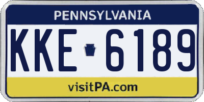 PA license plate KKE6189