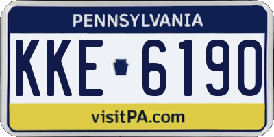 PA license plate KKE6190