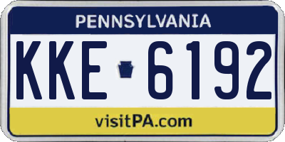 PA license plate KKE6192