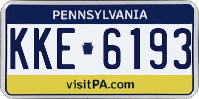 PA license plate KKE6193