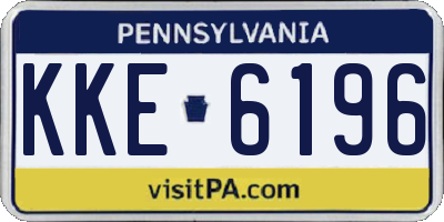 PA license plate KKE6196