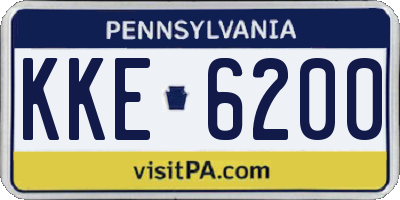PA license plate KKE6200