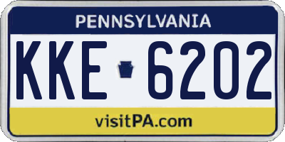 PA license plate KKE6202