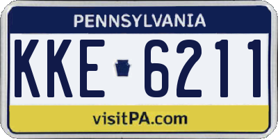 PA license plate KKE6211