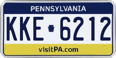 PA license plate KKE6212
