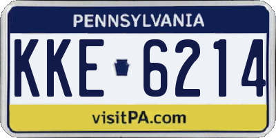 PA license plate KKE6214