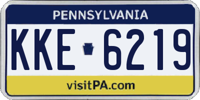 PA license plate KKE6219