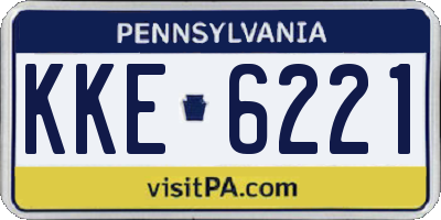 PA license plate KKE6221