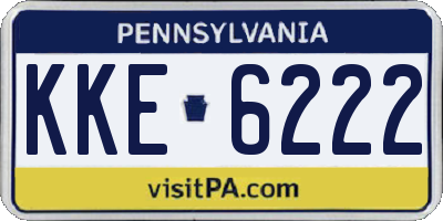 PA license plate KKE6222