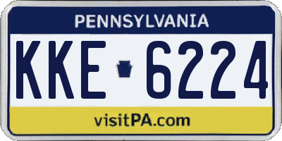 PA license plate KKE6224