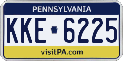 PA license plate KKE6225