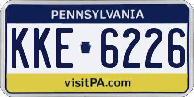 PA license plate KKE6226