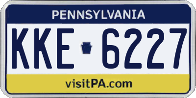 PA license plate KKE6227