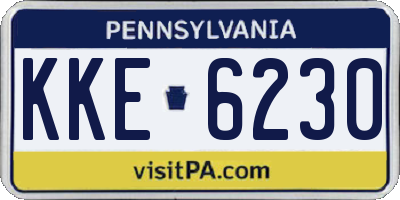 PA license plate KKE6230