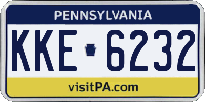 PA license plate KKE6232