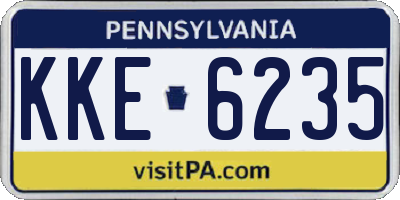 PA license plate KKE6235