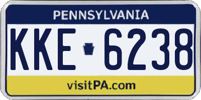 PA license plate KKE6238