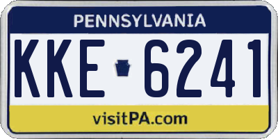 PA license plate KKE6241