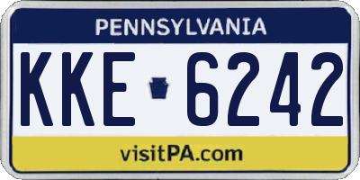 PA license plate KKE6242
