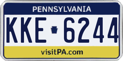 PA license plate KKE6244