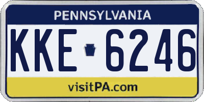 PA license plate KKE6246