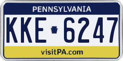 PA license plate KKE6247