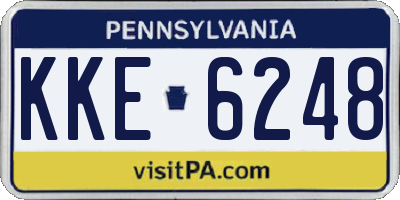 PA license plate KKE6248