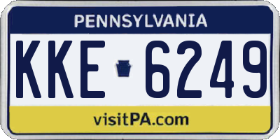 PA license plate KKE6249
